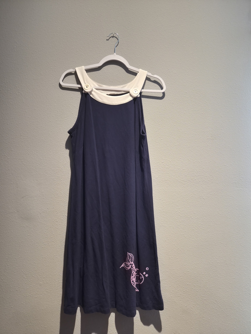 Lilly Pulitzer Navy Dress with Cream Trim and Pink Label